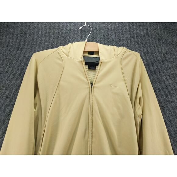 Nike Drifit Full Zip Hoodie Jacket Size Small Tan Gold Embroidered Swoosh - Picture 5 of 14